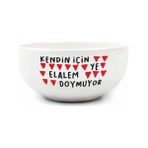 Daisy Home Palto Tasarım Kendin Için Ye Elalem Doymuyor Krem Seramik Kase - Hediye Seramik Kase - Kestane Akaju - Option-1