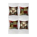 Daisy Home Pelangi Geyik Kokina Çiçek Ekose Yılbaşı Christmas Gizli Fermuarlı Kırlent Kılıfı Yastık Kılıfı TAKIM(4ADET), Bordo-Yeşil-Bej 43 x 43 - 001-Renkli