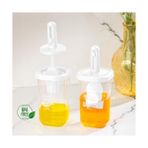 Daisy Home Porsima 0520 2'li Silikon Fırçalı Yağlık - Yağdanlık Erzak Saklama Kabı 350 cc Beyaz - 0 - Siyah - Option-1