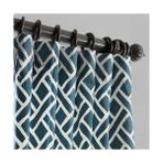 Daisy Home Price Drapes Oda Dekorasyonları Için Baskılı Pamuklu Perdeler 50 x 108 (1 Panel), PRCT-D07D-108, Martinik Mavisi - Option-1 - 1BW-Beyaz