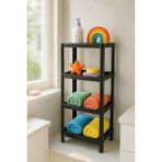 Daisy Home Sas Haus Flex Elite Pro 4 Katlı Siyah Çok Amaçlı Raf Ünitesi – Banyo ve Mutfak Düzenleyici Raf & Organizer Siyah - 0 Siyah - Option-1