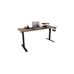 Daisy Home Şeker Ofisi - Elektrikli Yüksekliği Ayarlanabilir Ergonomik Bilgisayar & Çalışma Masası - Tek Motorlu (2 Hafızalı) (Ceviz, 120 * 60) - Abanoz - Option-1
