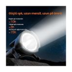 Daisy Home SFL3101/93 800 Lümen Şarj Edilebilir Kamp, Dağcılık, Dış Mekan Ayaklı Projektör Tipi Taşınabilir LED Spotlight El Feneri Siyah - 0,5