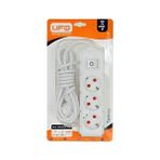 Daisy Home Ufo 3lü Akım Korumalı Priz 1,5 Metre Kablolu Grup Priz, Max 3500W Aşırı Yük Koruması 3lü Uzatma Kablosu Çoklu Priz Beyaz Renk - 1 Adet - Ahşap