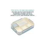 Daisy Home Vagonlife Bento 1330ML Lunchbox Tek Katlı 5 Bölmeli Pp Plastik Çocuk Sefer Tası Yemek Kutusu (Mavi) - Kestane Akaju - Option-1