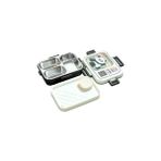Daisy Home Vagonlife Bento 820ML Lunchbox Sevimli Dostlar Tek Katlı 3 Bölmeli Paslanmaz Çelik Sefer Tası Yemek Kutusu (Beyaz Panda) - Kestane Akaju - Option-1