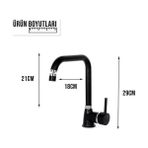 Daisy Home Venita Siyah Mutfak Evye Bataryası Pirinç 360° Oynar Başlıklı - Ahşap - Option-1