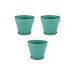 Daisy Home Yalı Saksı YS02 – 3'lü Set, Yeşil | 1.7 Litre, 160 mm Ağız Çapı | Alt Sulamalı Modern Plastik Saksı