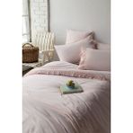 Daisy Pink yıkanmış %100 Pamuk Poplin çift Kişilik Nevresim Takımı - Pembe - 200 x 220 cm