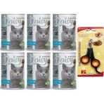 Daisy Steril Somonlu 6x400 gr Yetişkin Kedi Konservesi + Tırnak Makası