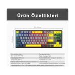 Daisy Store Ajazz K870T Pro Kablosuz Hot Swap Mekanik Oyun Klavyesi-Rgb - 10 Adet Switch, Tuş ve Switch Sökme Aparatı Hediyeli (K870T Pro Siyah - Blue Switch) - Option-1 - 001-Renkli