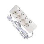 Daisy Store Akım Korumalı Grup Priz, 4’lü Ayrı Anahtarlı, 1.5 Metre Kablolu, 4000W, 16 Amper, Çocuk Korumalı, Ups Uyumlu, Elektronik Ürünlerde Tam Koruma, Termal Koruma Sigortalı, Topraklı - 1 Adet - Ahşap