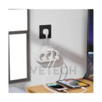 Daisy Store Akım Korumalı Grup Priz Duvar Tipi 3x Priz, 2x Type-C, 1x USB Port Çıkışlı Çoklu Priz (Beyaz) - 1 Adet - Ahşap