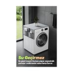 Daisy Store Çamaşır Makinesi Koruyucu Örtü 4 Cepli Banyo Düzenleyici Organizer Su Geçirmez Örtü (Gri)
