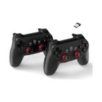 Daisy Store Çift Josystick 2.4g Kablosuz Oyun Kolu Pc Uyumlu Pilli Joystick Gamepad USB Dongle Bağlantı Kaymaz Tasarım 0019 Siyah (0019 - Çiftli Siyah) - Option-1