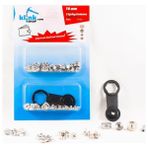 Daisy Store Çıtçıt 10 mm Kendin Yap Kiti, Cüzdan, Giyim, Çanta, Deri Için Çekiçle Uygulama Aparatları ve Gümüş Renk 15 Adet Vt2 Çıtçıt Düğme Takım-Paslanmaz Pirinç - Option-1