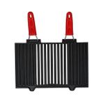 Daisy Store Metal Döküm Mangal Izgarası, Çift Silikon Kulplu, 40 x 25 x 0.7 cm - Option-1 - --