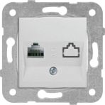 Daisy Store / Metalik Beyaz Tekli Data Cat6 Mekanizma ve Düğme/kapak Vakumlu Paket - Option-1 - Ahşap