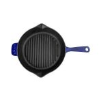 Daisy Store Premium Serisi - Döküm Izgara Tavası, Yuvarlak, 28 Cm, Yekpare Saplı,, Majolik Mavi - Option-1 - --