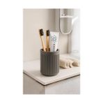 Daisy Store Serisi Gri Banyo Seti, 5 Parça Akrilik 5 Litre Çöp Kovası, Sabunluk, Fırçalık Takımı - 3088 - Option-1