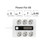 Daisy Store Termal Akım Korumalı 3000W 3.6 Amper 6 Lı Priz 2 Metre Uzatma Kablosu Çoklu Priz 4 USB 2 Type C Pd Girişli Hızlı Şarj Istasyonu - 1 Adet - Ahşap
