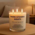 Daisy Store Warm Istanbul Nights | Premium Soya Mumu | 12 Oz, 3 Fitilli, 45+ Saat Yanma Süresi | Portakal, Ihlamur, Ylang & Sandal Ağacı | Organik Pamuk Fitil | Şık Cam Içinde - Option-1