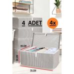 Daisyhome 4 Adet Kapaklı Kutu Hurç Mega Boy 70 40 30 Çok Amaçlı Kutu Hurç