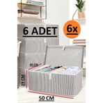 DaisyHome 6 Adet Baza Ve Çekyat Tipi Hurç 50*40*19 Baza Altı Hurç Çok Amaçlı Kutu Hurç