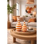 daiza home Ev Dekorasyon Aksesuarı 2 li Damla Şişe Dekoratif Obje Soft Sarı Zebra