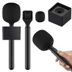 DAJASD Dji Mic 1/2 için stand tutucu mikrofon bayrak istasyonu, Rode Wireless Go II el adaptörü, rüzgar korumalı ve bayraklı, kablosuz röportaj lavalier mikrofon standı, DJI Osmo Pocket 3 Mic 2 Synco