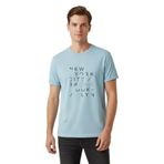 DAKSEL Erkek%100 Pamuk New York Brooklyn Baskılı T-Shirt, Bisiklet Yaka, Kısa Kollu, Rahat Kesim, 14 Renk Seçeneği (Mavi, 2XL)