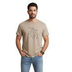DAKSEL Erkek%100 Pamuk New York Brooklyn Baskılı T-Shirt, Bisiklet Yaka, Kısa Kollu, Rahat Kesim, 14 Renk Seçeneği (Taş, M)