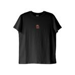 Daktilo Desenli Nakış Siyah T-Shirt