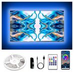 dalattin TV LED Arka Işık, 17 ft RGB USB Led Işıklar, TV için 65-80 İnç, TV Işıkları Müzik Senkronizasyonu Bluetooth Uzaktan Kumandalı, HDTV Ortamı Arkasında LED Aydınlatma Odası Dekorasyonu