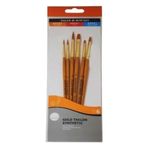 Daler Rowney 601 Simply Gold Taklon Synthetic 6'lı Fırça Seti