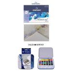 Daler Rowney Aquafine 24'Lü Yarım Tablet Suluboya Seti Canson Montval Suluboya Defteri 24X32cm 300Gr