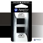 Daler Rowney Aquafine 2li Sulu Boya Tableti 034 Ivory Black - 035 Lamp Black - Renkli - Standart