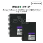 Daler Rowney Simply Sketchbook Soft White Spiralli 100 gr 54 Yaprak Çizim Defteri