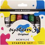 Daler Rowney Starter Set 6x22 ml System 3 Akrilik Boya