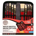Daler Rowney White Bristle 10`lu Çantalı Fırça Seti Yağlı Boya