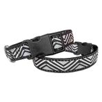 Dalga Desenli Dokuma Köpek Boyun Tasması 1,5 Cm X 27-40 Cm Siyah