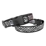 Dalga Desenli Dokuma Köpek Boyun Tasması 3 Cm X 40-60 Cm Siyah