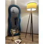 Dalga Desenli Kumaş Çerçeveli Boy Aynası 1 - 180 x 70 cm