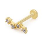 Dalga Model Dört Taş Tragus Piercing