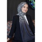 Dalgalı Desen Gri Soft Pamuk Şal Çok Renkli5