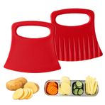 Dalgalı Kesici,Patates İçin Kırışık Kesici - Mutfak Patates Dalga Kesici - Çok Fonksiyonlu Patates Sabunu Kesme Aleti, Patates, Salatalık, Domates, Havuç Kesmek İçin 2x Kırışık Kıyıcı