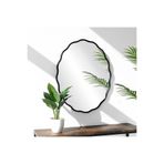 Dalgalı Oval Duvar Dekor AynasıKonsol Aynası/Dekor Aynası Siyah 60 x 90