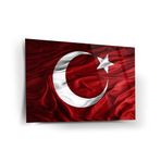 Dalgalı Türk Bayrağı Cam Tablo – ATA318
