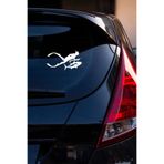 Dalgıç Temalı Oto Stickerı - Balık ve Dalgıç Figürlü Çıkartma - Araba Motor Sticker 15x8cm