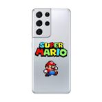 Dali Design Samsung Galaxy S21 Ultra Uyumlu Şeffaf Kılıf 2 Mario Tasarımlı